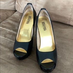Michael Kors Miami Open Toe Black High Heel 7 1/2M